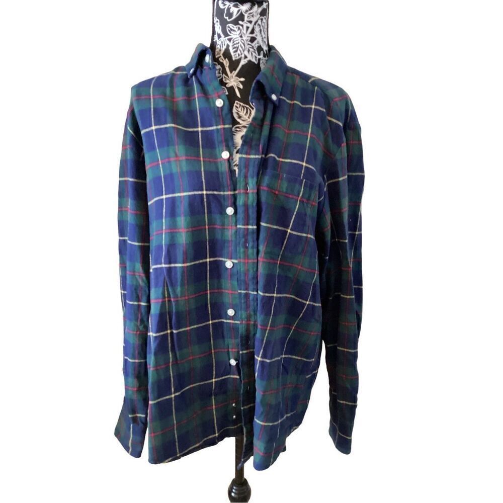 Club Room Flannel Button Up Long Sleeve Casual Formal Plaid Stripes School